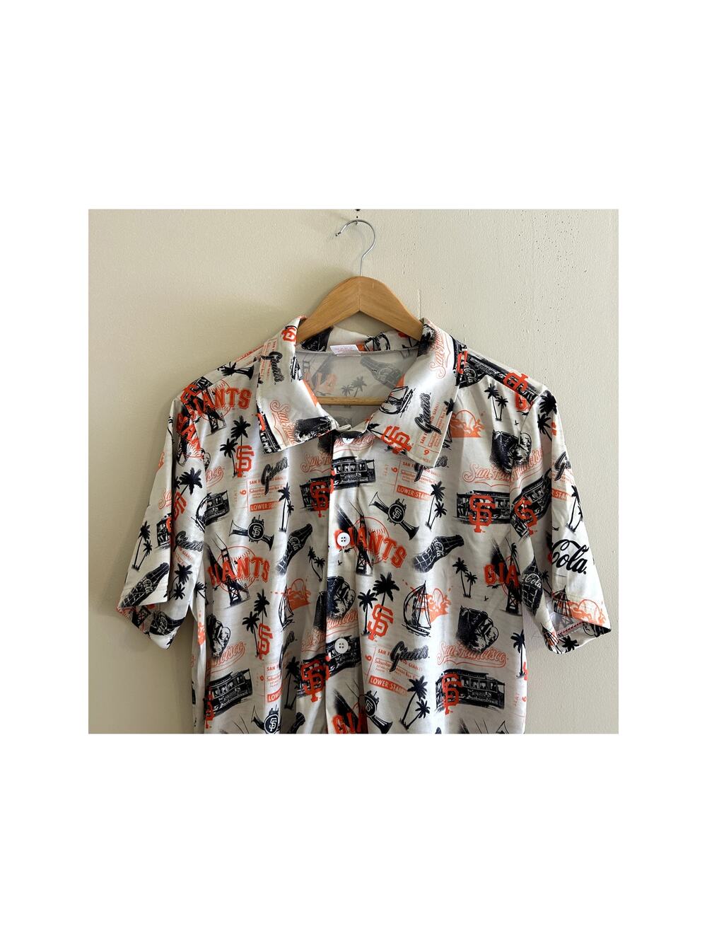 San Francisco Giants MLB SF California Coca Cola Hawaiian Camp Shirt Mens Medium